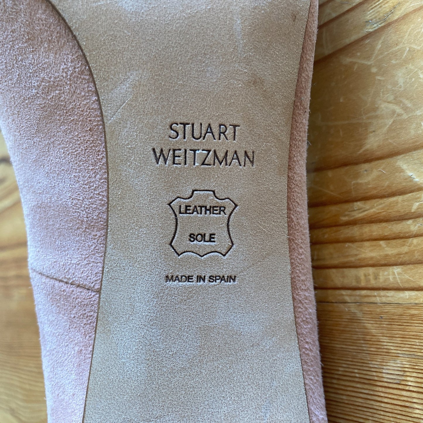 Stuart Weitzman Tan Suede Leather Peep Toe Stiletto Heels - Size 7.5 - 0716AF