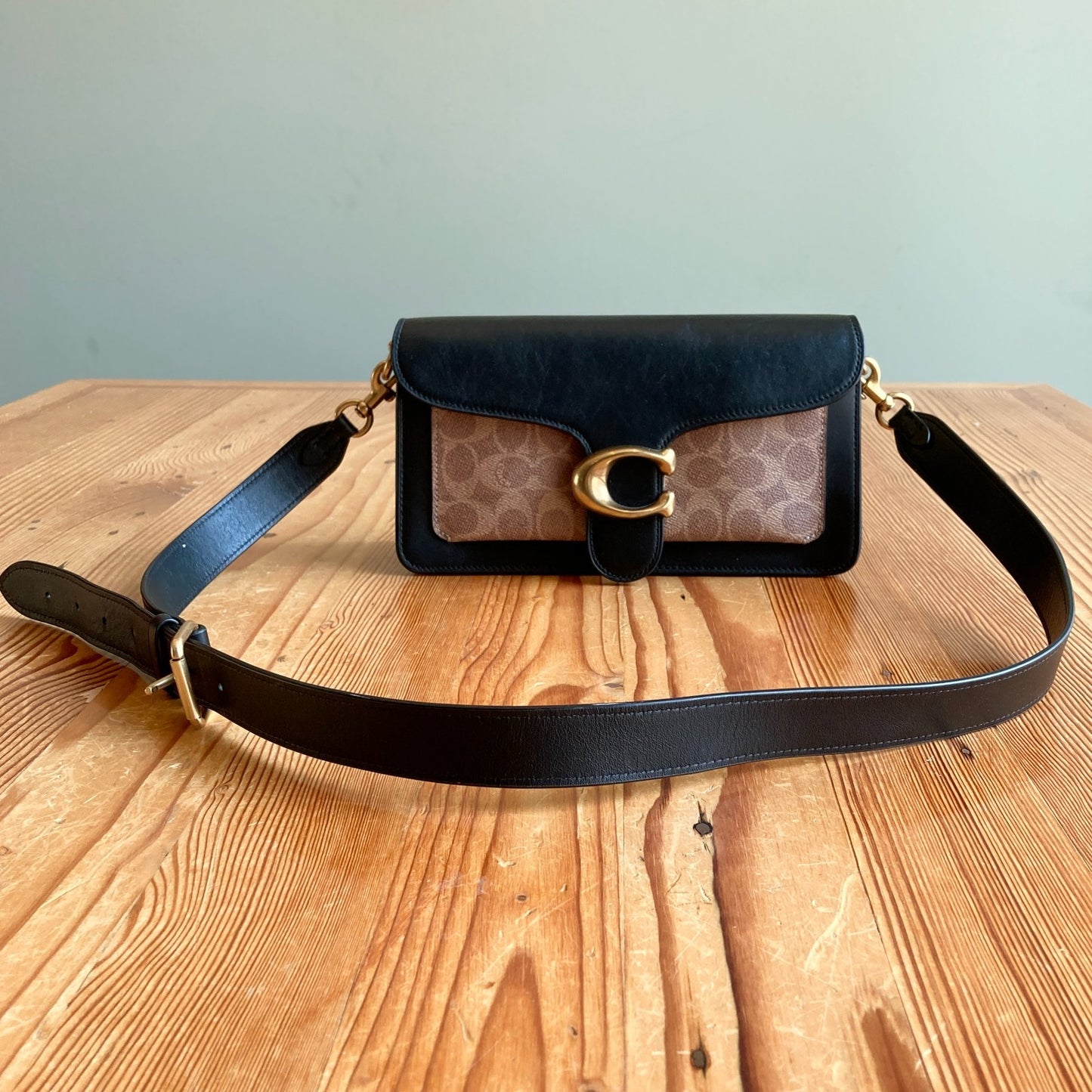 Coach Black Brown Signature Monogram Tabby Shoulder Bag 26 - 0708LG