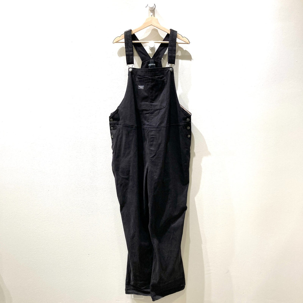 Wildfang Black Essential Bib Workwear Overalls  - Size 1X - 0530JF