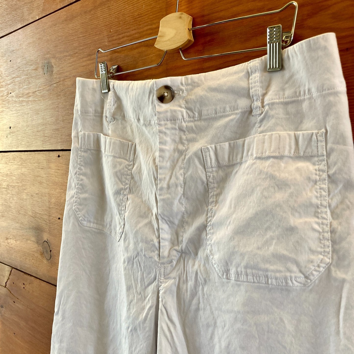 Maeve White High Rise Wide Leg Cropped Colette Pants - Size 34 - 0419JP