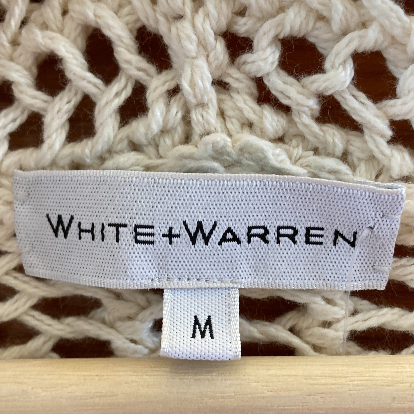 White + Warren Ivory White Open Front Loose Knit Sweater - Size M - 4427SC