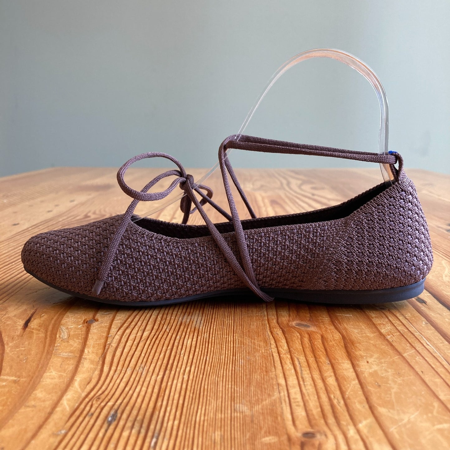 Rothy's Brown Woven Lace Up Square Ballet Flats Shoes - Size 6.5 - 0102JM