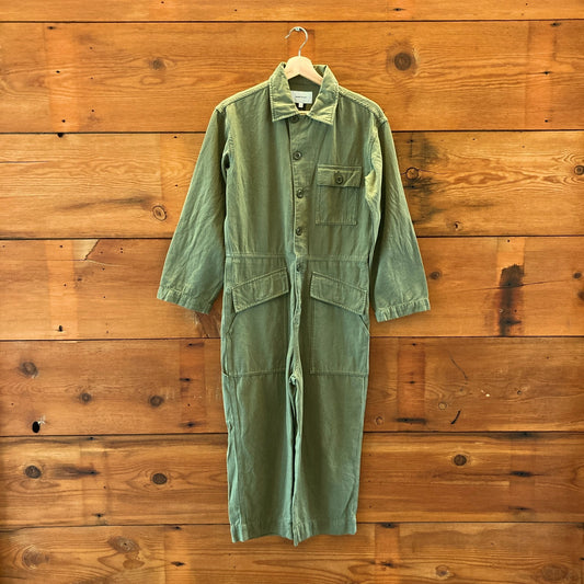 Current Elliott Green Long Sleeve Coveralls Richland Jumpsuit - Sz 1/S - 0223LA