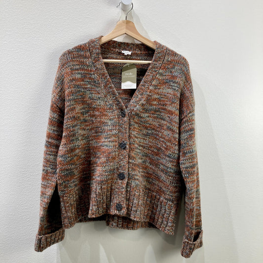 Kule Rust Cream Sage Marled Raffa Cotton Cardigan Sweater - Size M - 0721DK