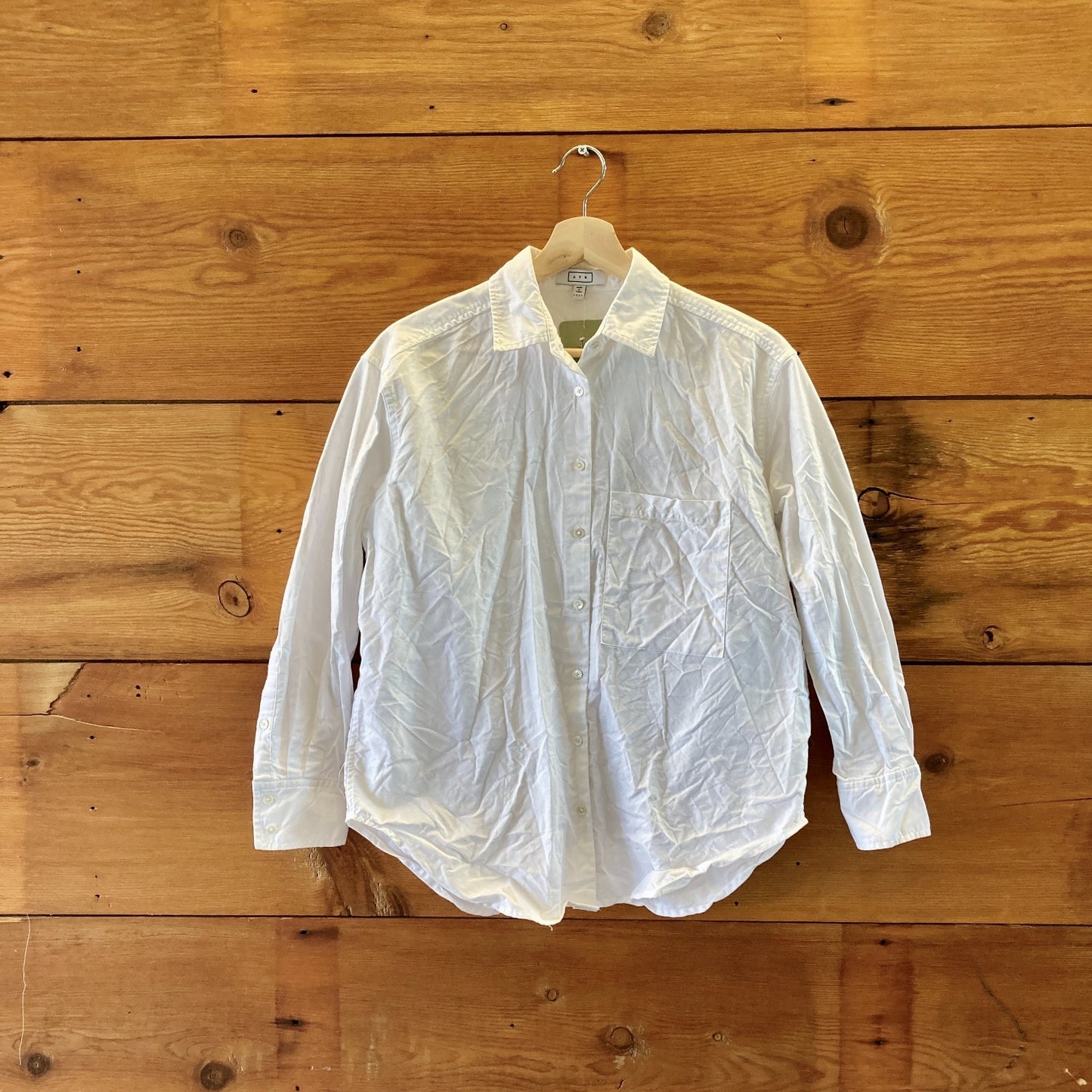 AYR White The Deep End Curved Hem Button Up Shirt - Size XS - 0209CM