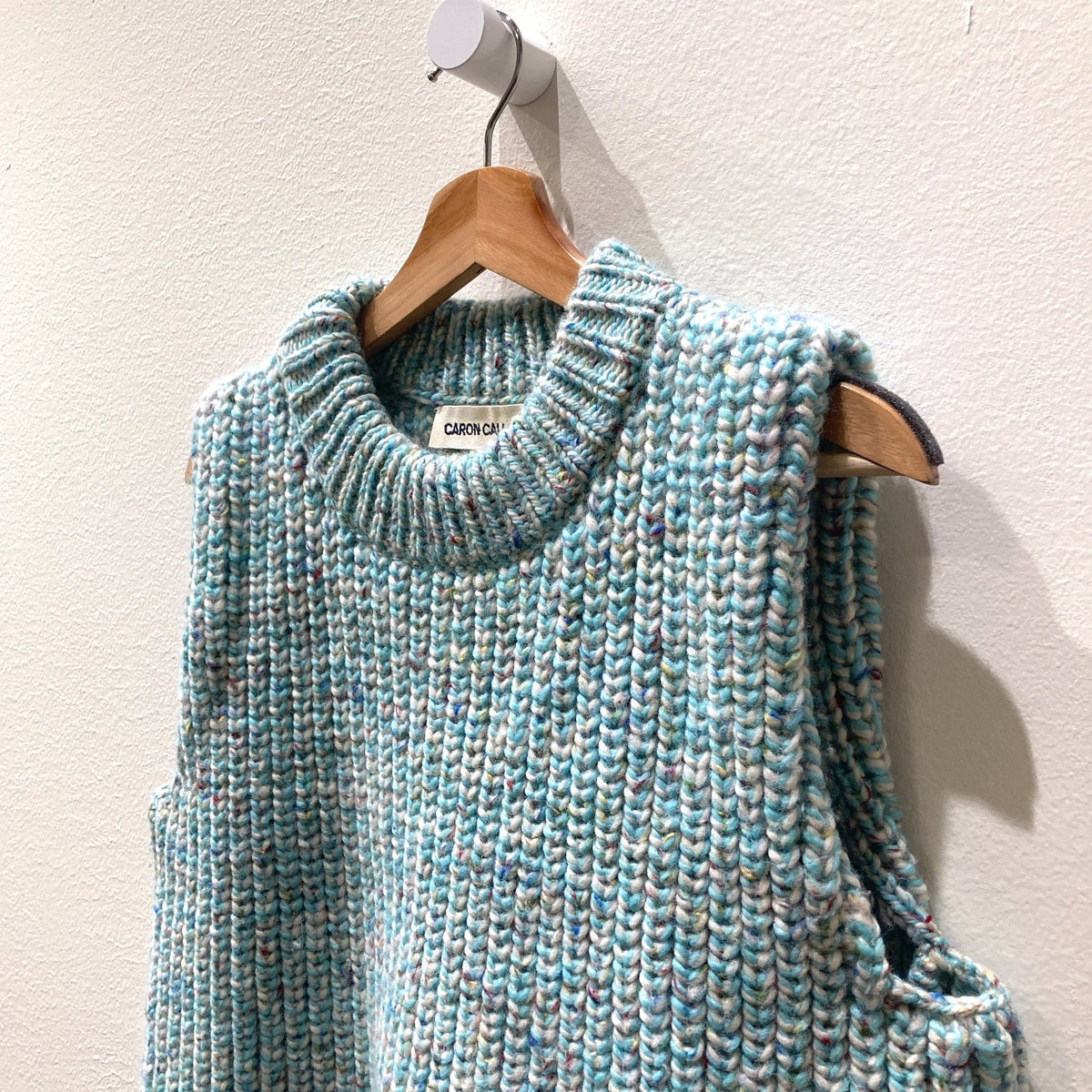 Caron Callahan $345 Turquoise Ribbed Knit Dylan Sweater Vest - Size XS - 1125KG