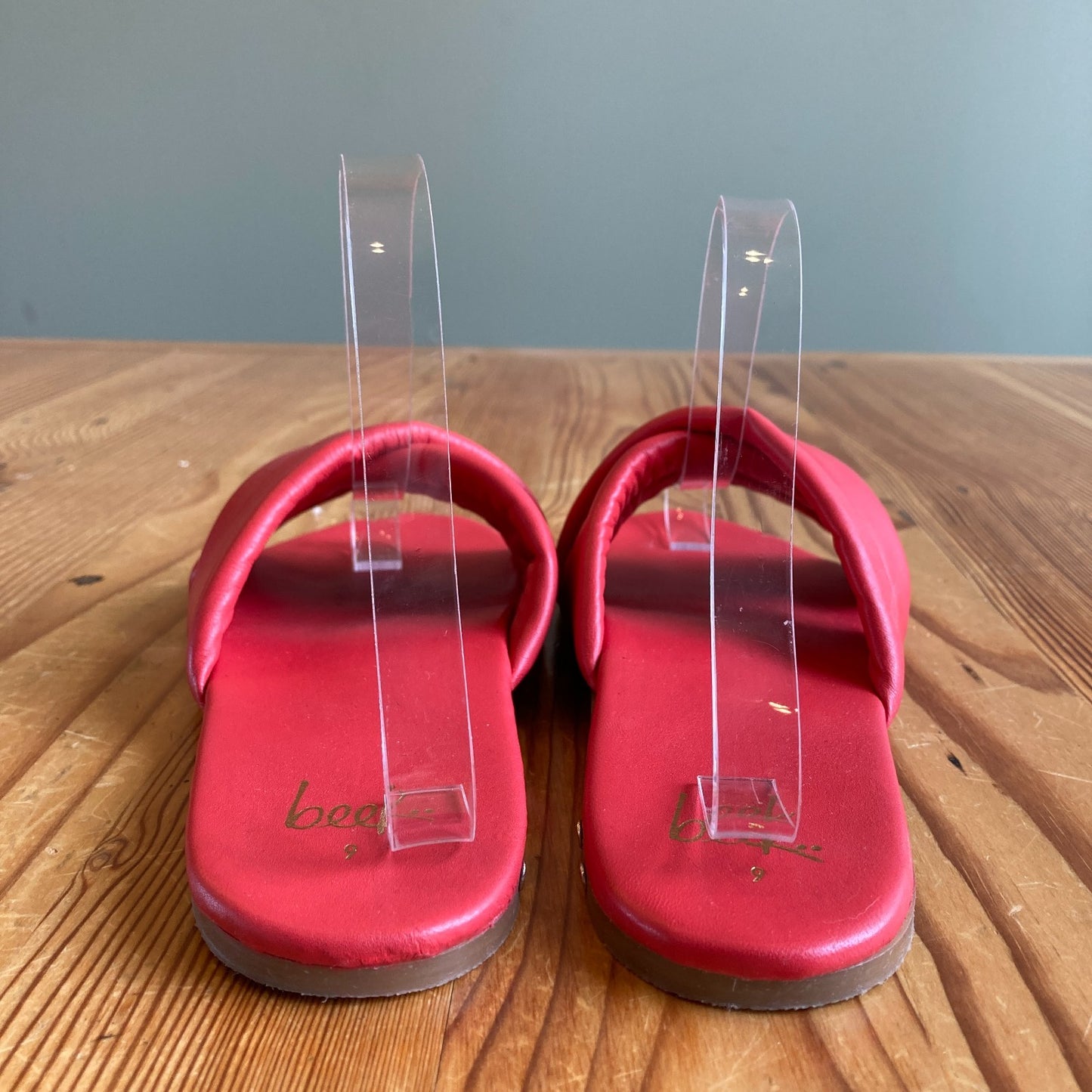 Beek Red Surfbird Womens Puffy Cross Strap Slide Sandals - Size 9 - 1114LH
