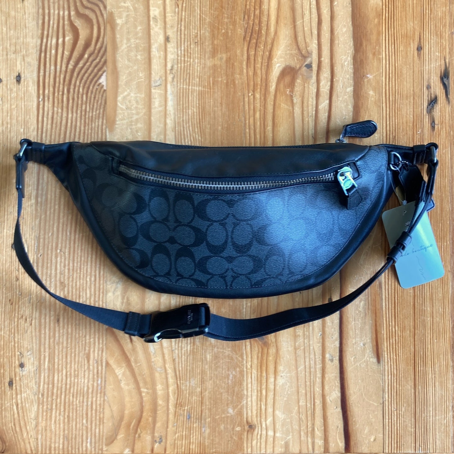Coach Black Signature CC Logo Canvas Warren Hip Belt Bag - 1013FB