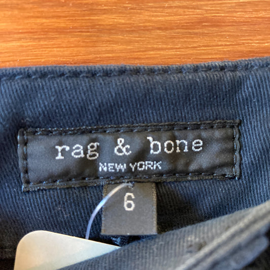 Rag & Bone Navy High Waisted Cotton Wide Leg Trousers Pants - Size 6 - 1011SC