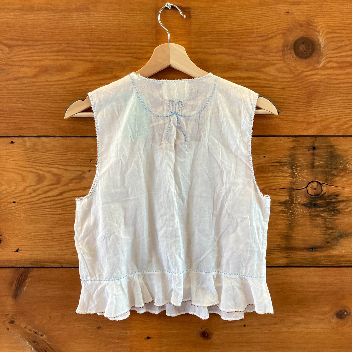 Doen Heirloom White Odelia Delicate Beaded Sleeveless Top  - Size M - 1011SC