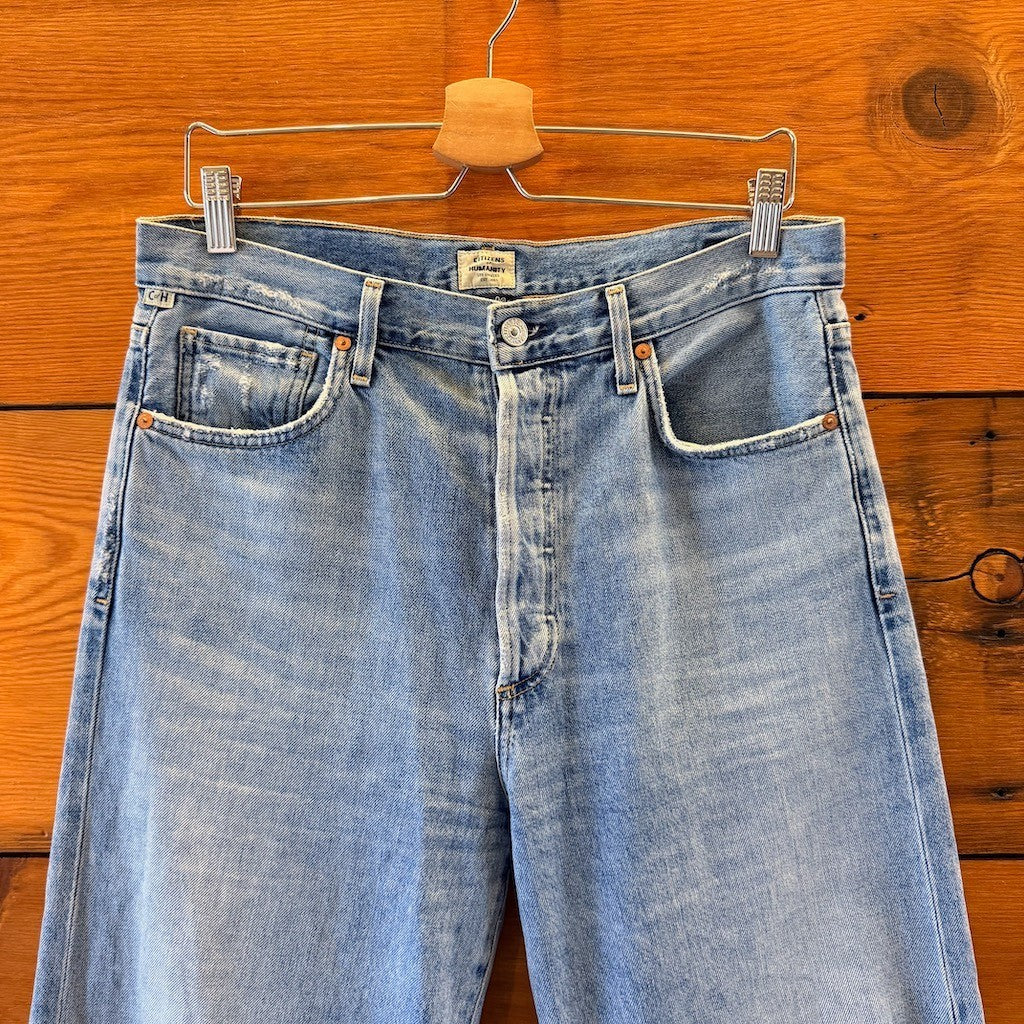 Citizens Light Wash Distressed High Rise Wide Leg Tilda Jeans - Size 29 - 0404AK