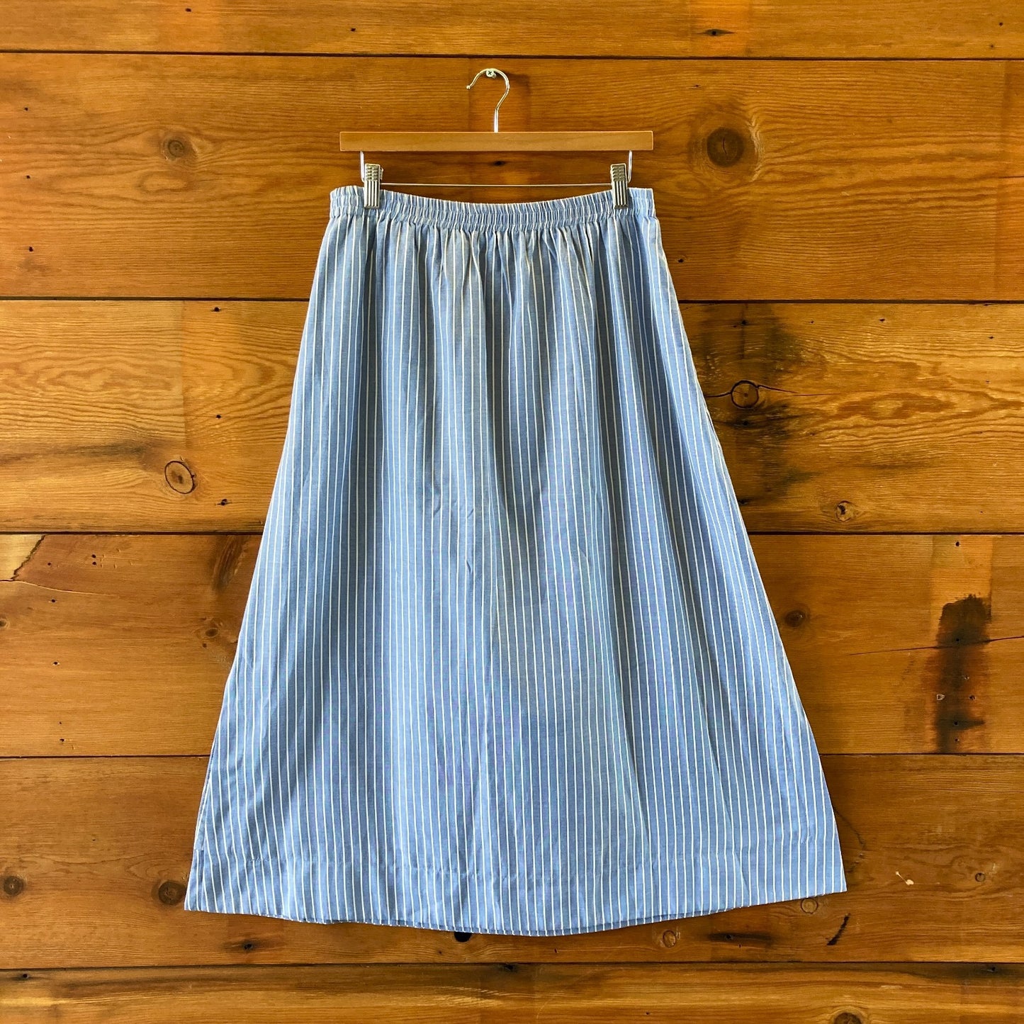 Tuckernuck Blue White Striped Athena Midi Skirt - Size L - 0815CJ