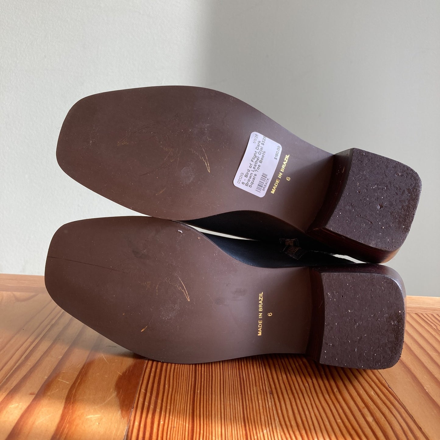 6 - Bird of Flight Dark Brown Leather Ojai $325 Square Toe Boots 0312IG