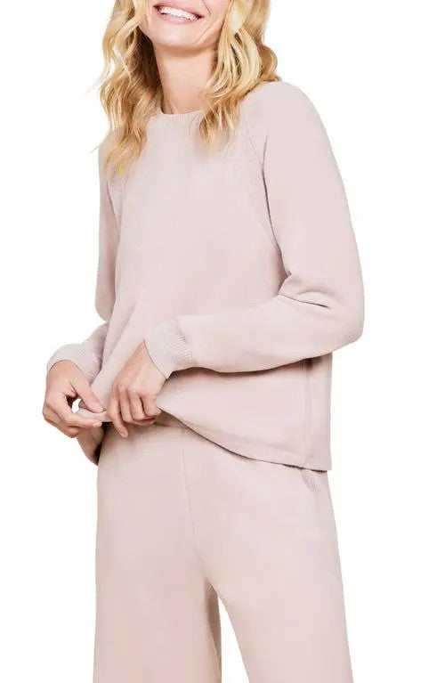 Barefoot Dreams Tan NEW Malibu Collection Brushed Fleece Sweatshirt - 0204MP