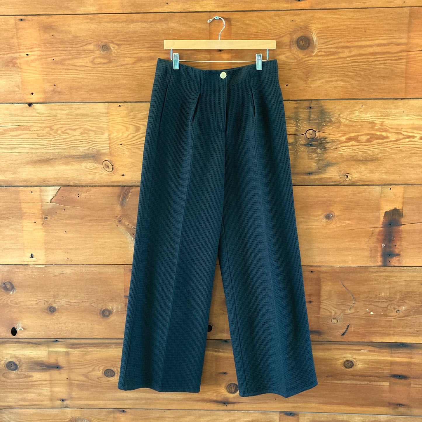 Forte Forte $535 Black Chic Waffle Cotton Pants - Size 2 / M - NEW - 4427SC