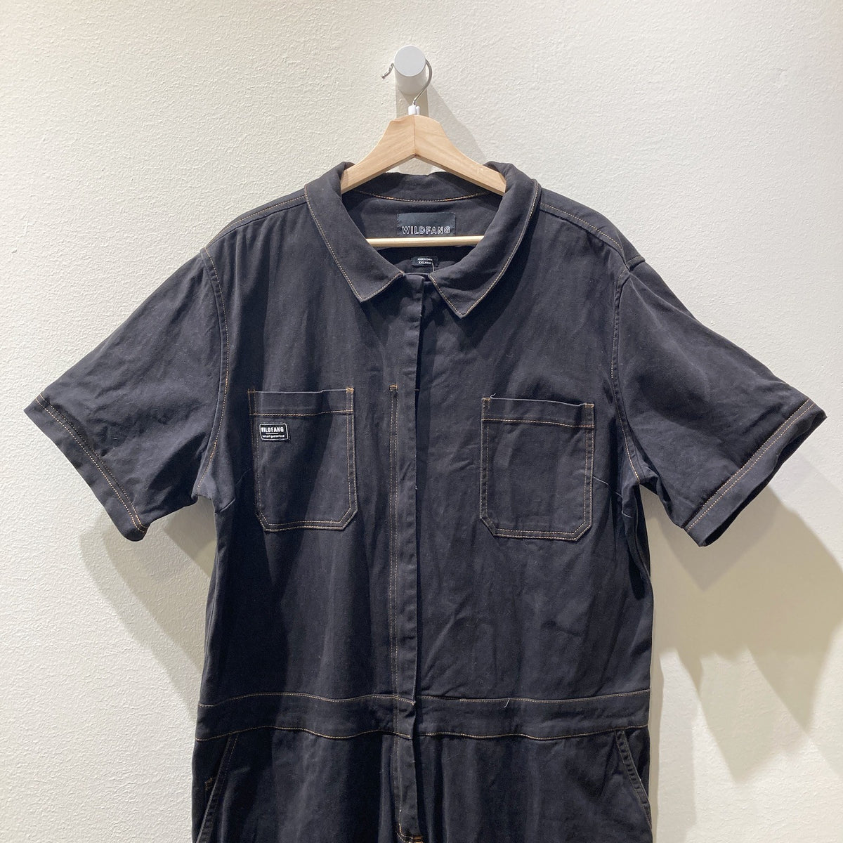 Wildfang Black Short Sleeve Essential Coverall Jumpsuit - Size XXL - 0530JF