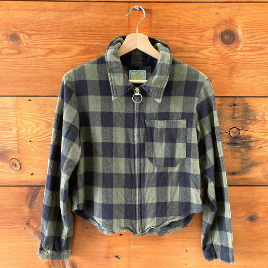 Lykke Wullf Green Black Plaid Zip Marigold Jacket - Size XS / S - 0312IG
