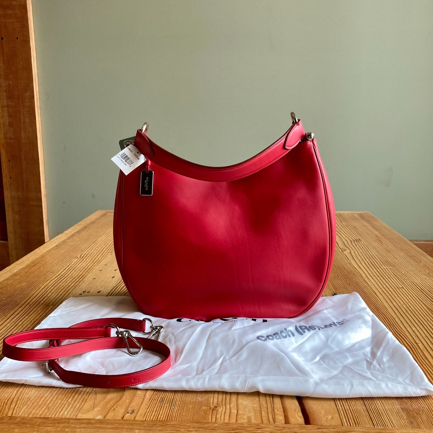 Coach NEW Red Leather Nomad Hobo Shoulder Bag Purse - 0731LR