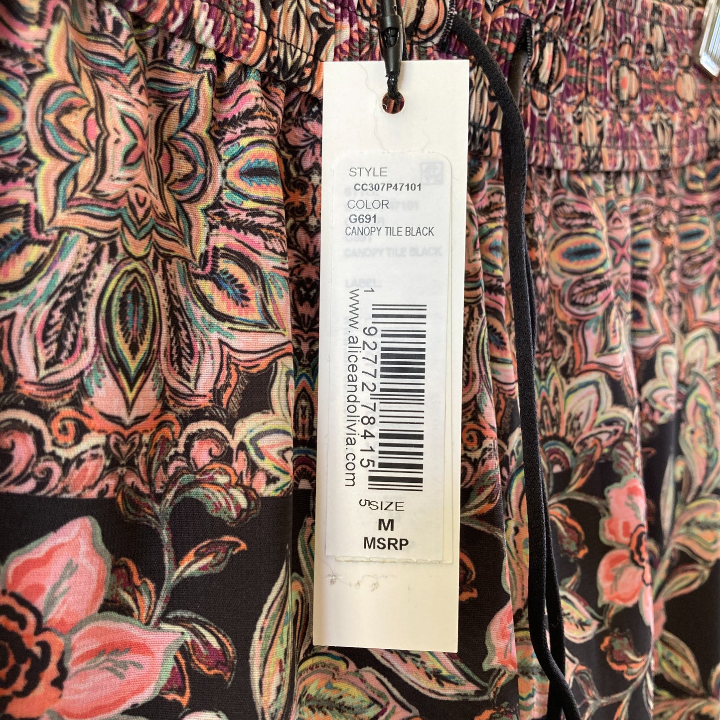 Alice + Olivia Canopy Tile NEW Kenley Palazzo Wide Leg Pants - Size M - 1011SC