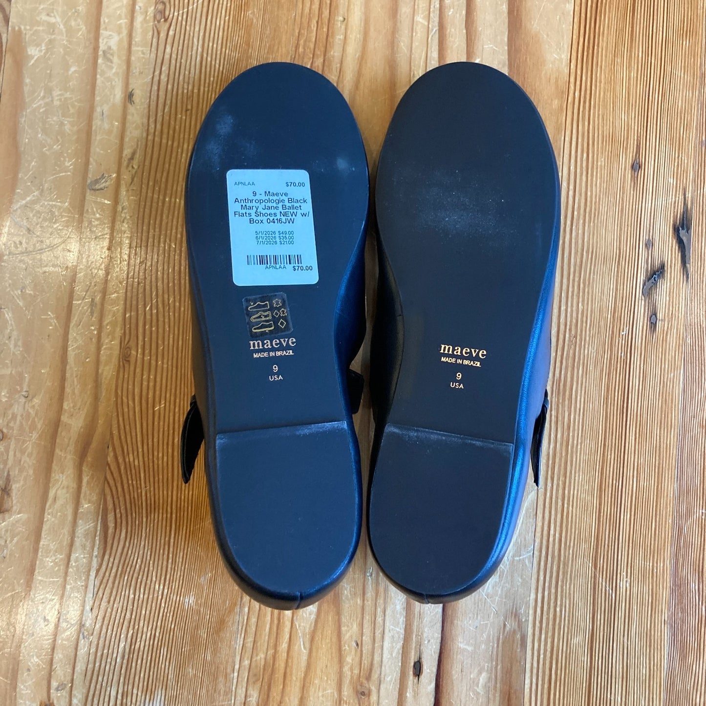 9 - Maeve Anthropologie Black Mary Jane Ballet Flats Shoes NEW w/ Box 0416JW