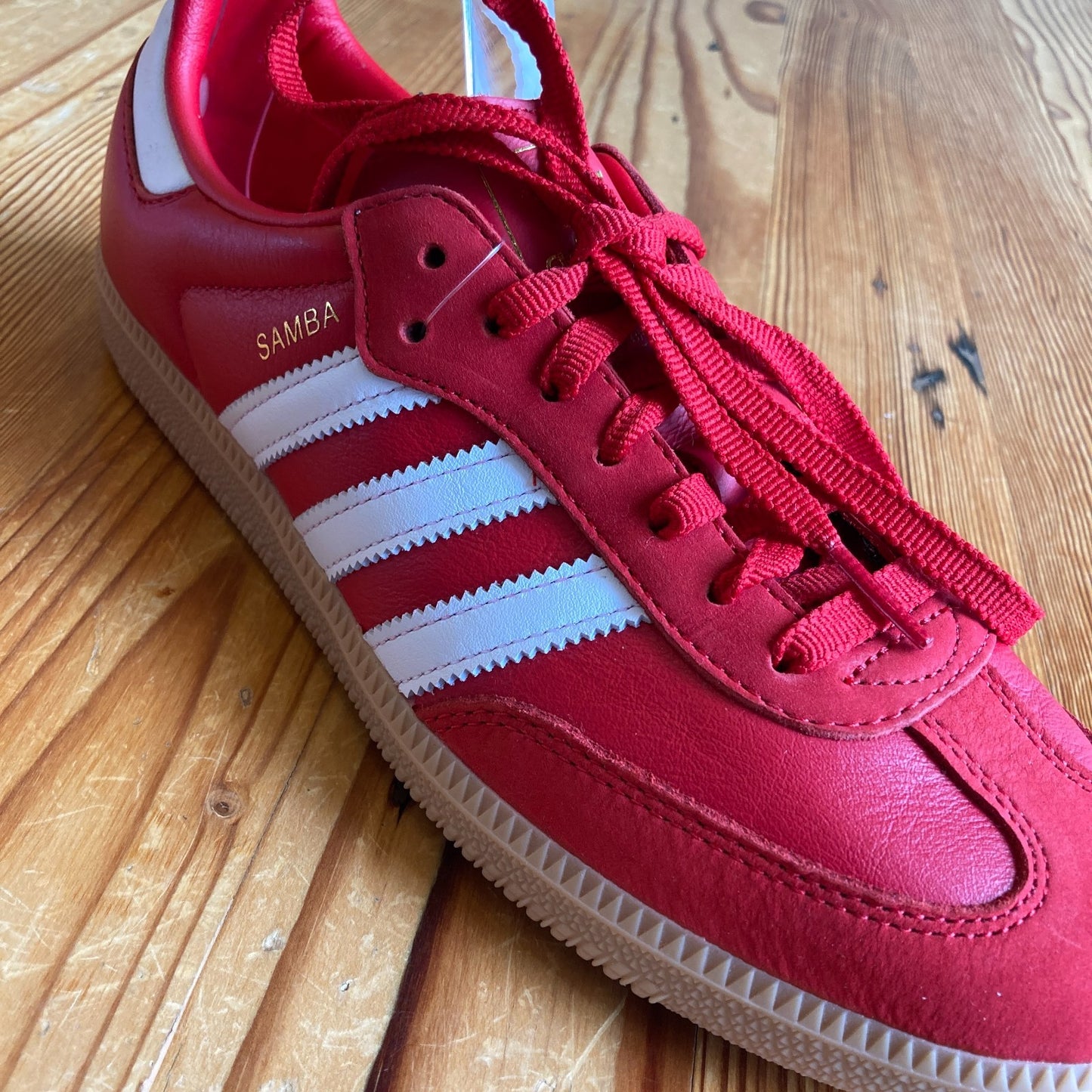 Adidas Red Leather Samba OG Womens Low Top Shoes - Sz 9.5 - NEW w/ Box - 1206HP