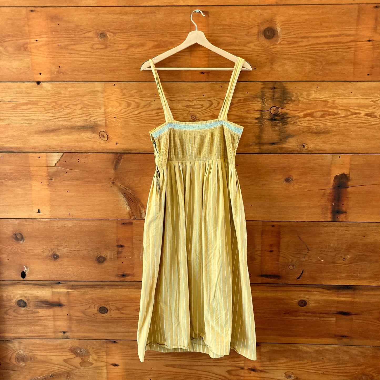 The Great. Yellow Striped Laurel Sweetheart Midi Dress - Size 1 / S - 0607MK