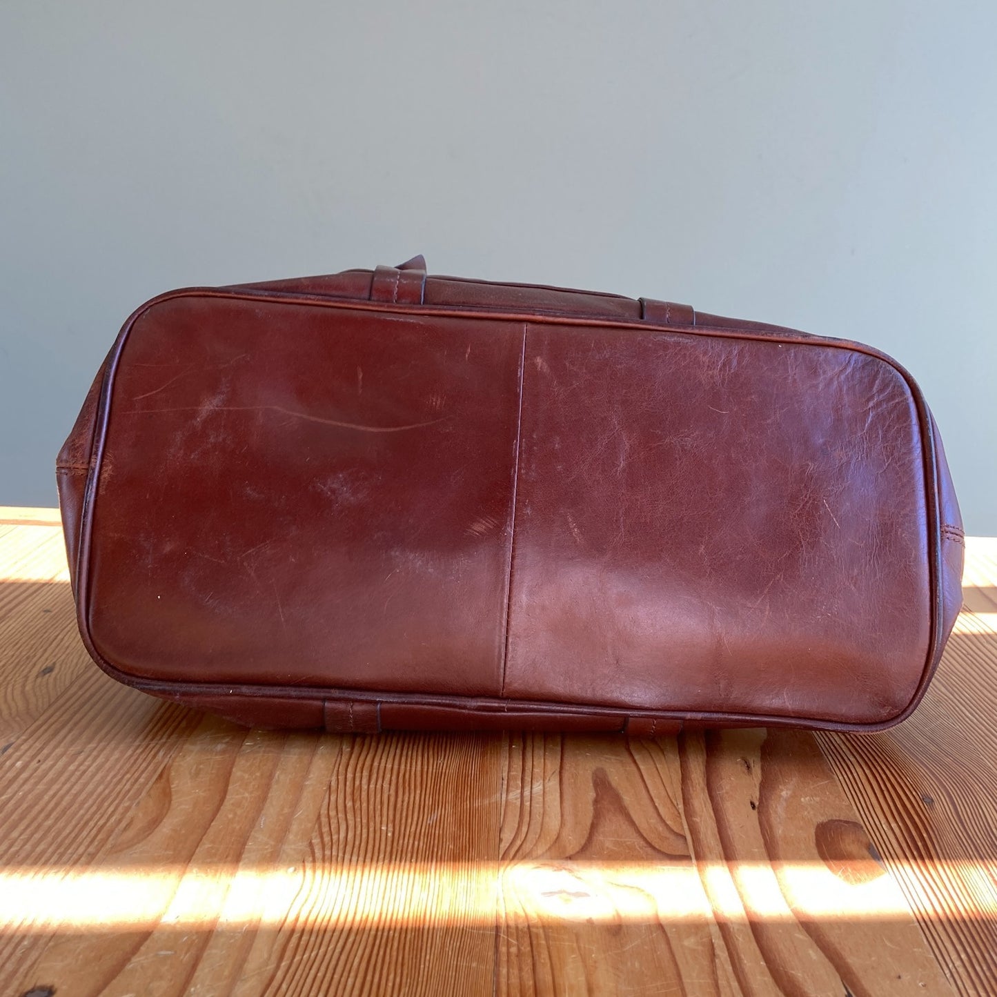 Holding Horses Anthropologie Brown Leather Satchel Weekender Handbag Bag 0117AB