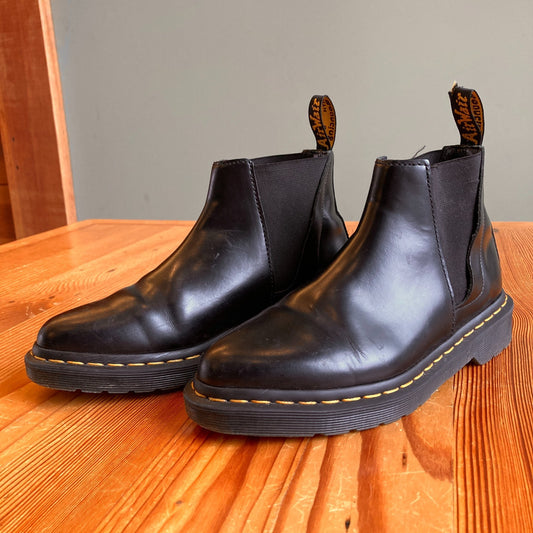 37 / 6 - Dr. Martens Black Polished Smooth Leather Bianca Chelsea Boots 0727SO