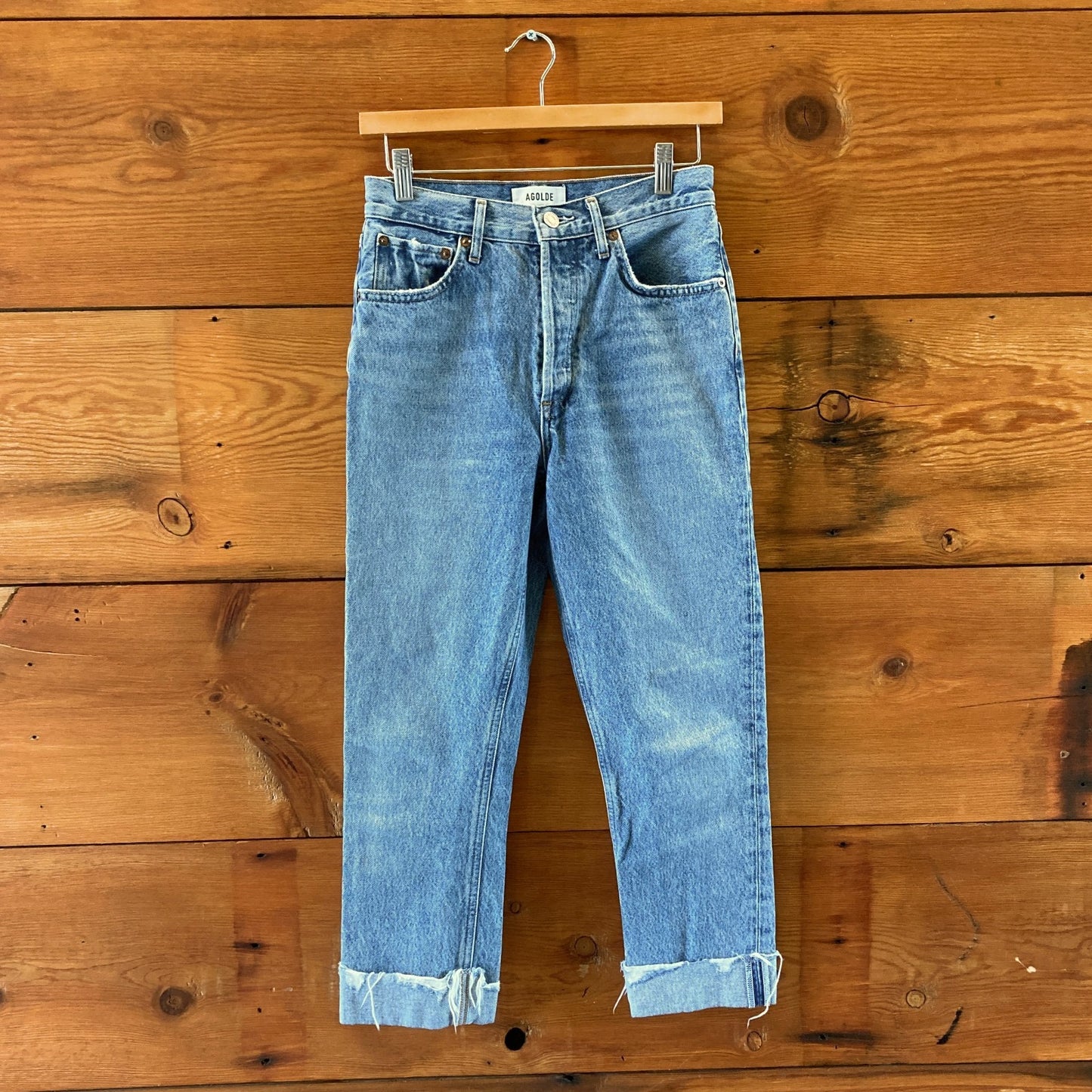 AGoldE Riley Crop Button Fly High Rise Cuffed Hem Jeans - Size 25 - 0313SH