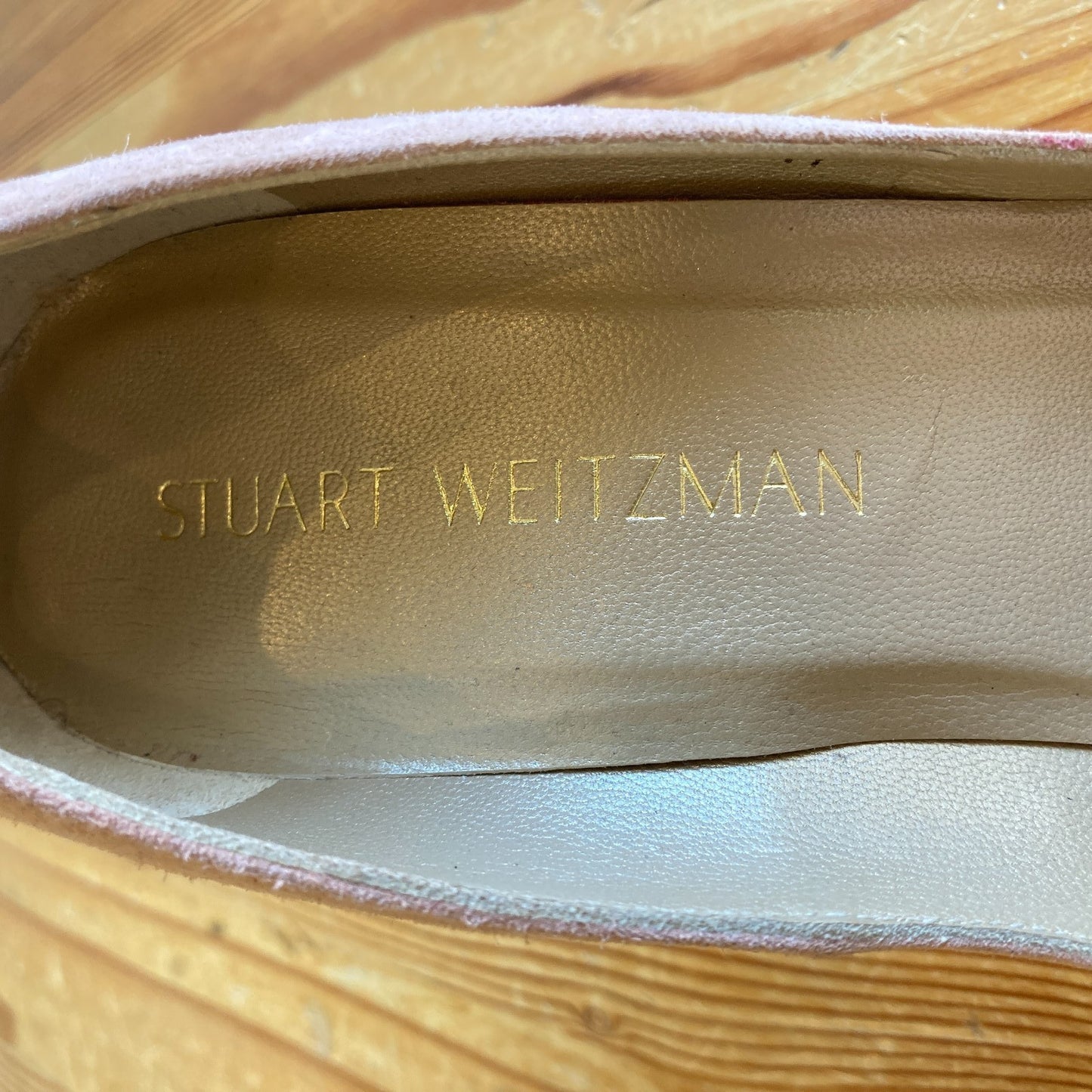 Stuart Weitzman Tan Suede Leather Peep Toe Stiletto Heels - Size 7.5 - 0716AF
