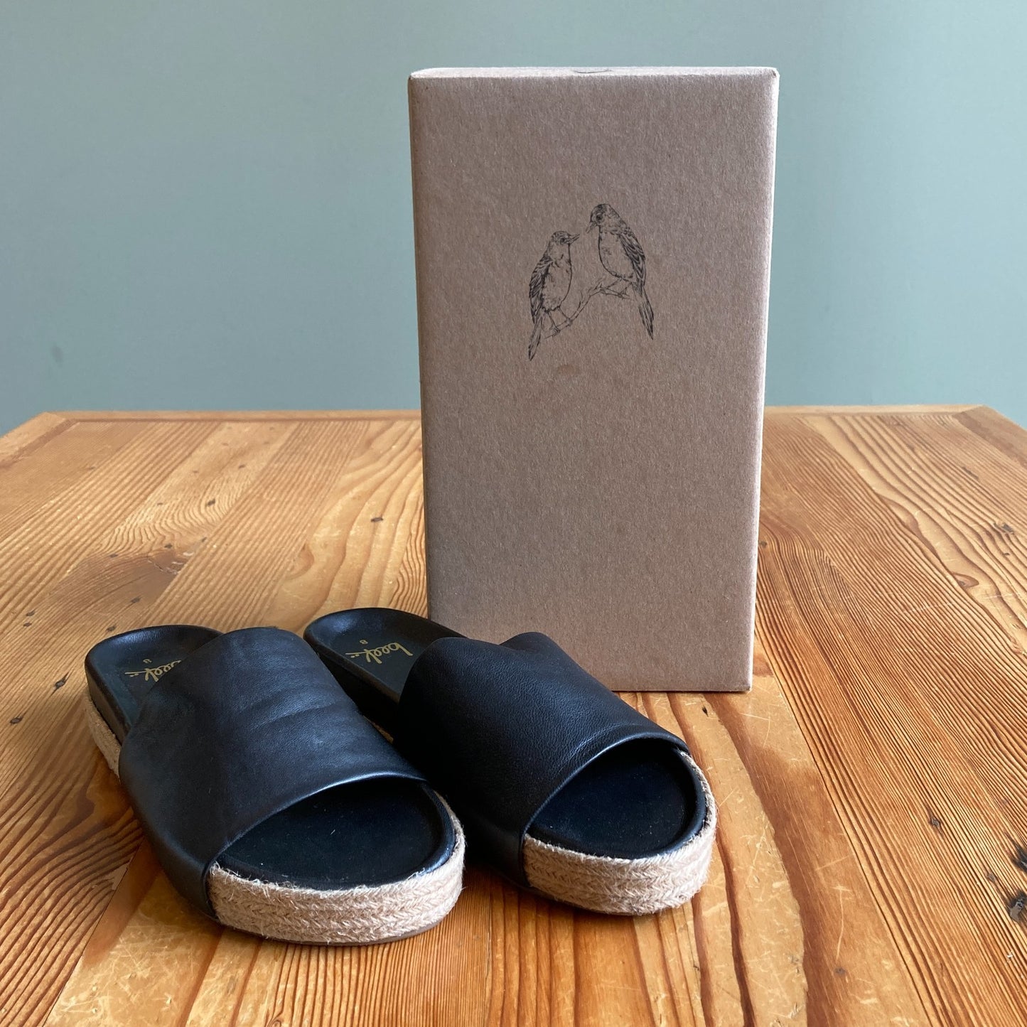 Beek Black Pelican Jute Espadrille Slides Shoes - Size 8 - NEW w/ Box - 4427SC