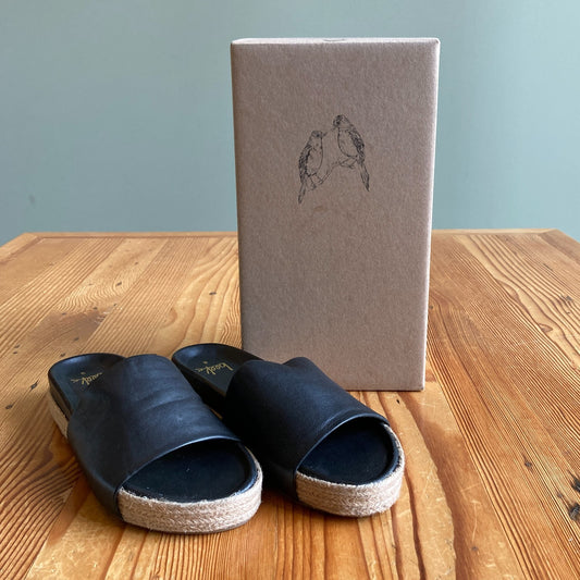 Beek Black Pelican Jute Espadrille Slides Shoes - Size 8 - NEW w/ Box - 4427SC