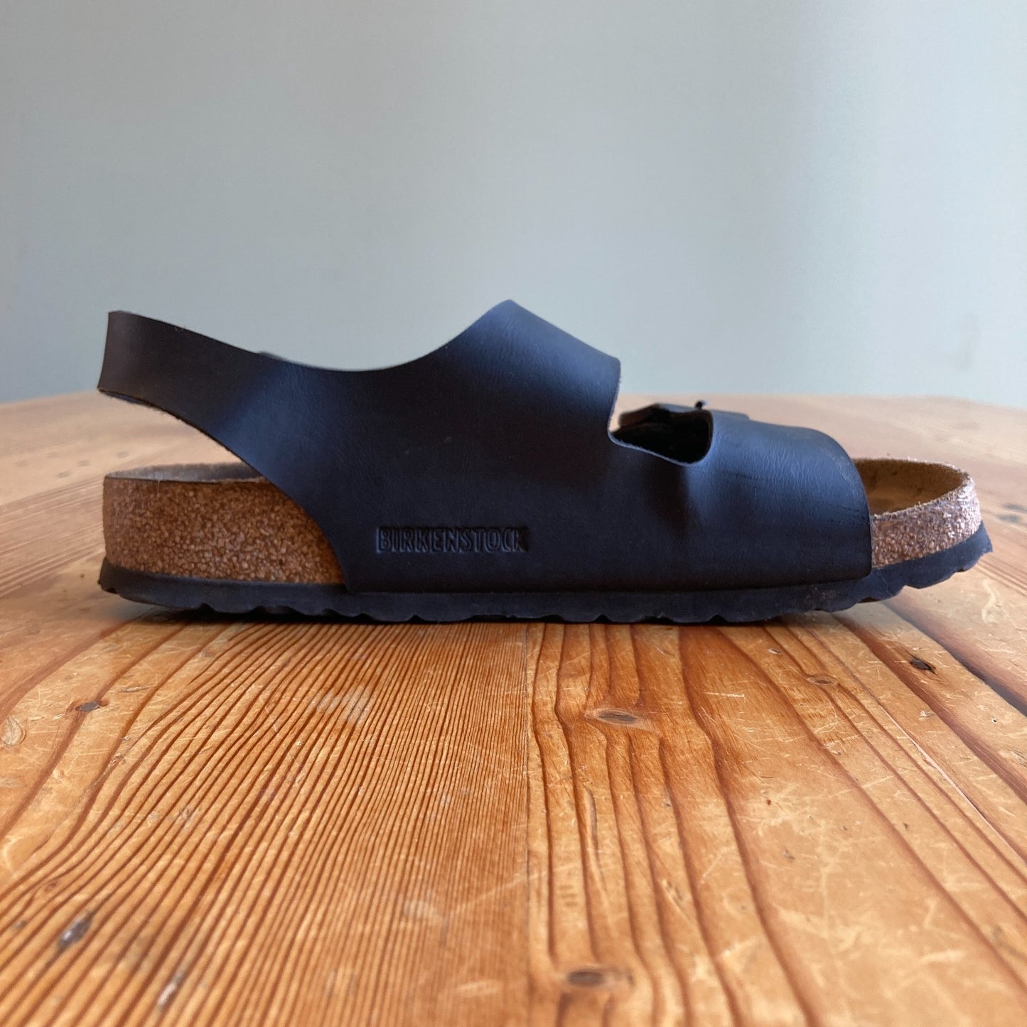 Birkenstock Black Leather Milano Two Strap Slingback Sandals - Sz 37 / 7- 1201AS