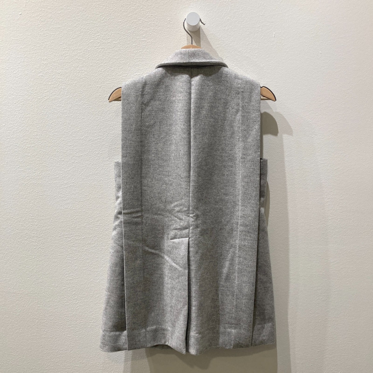 AYR Gray 100% Wool Sleeveless Open Front Long Vest - Size S - 1125KG