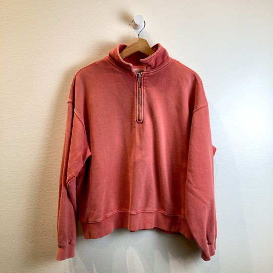 Le Bon Shoppe Coral Pink Pullover Half Zip Noah Sweatshirt - Size M / L - 0624KB