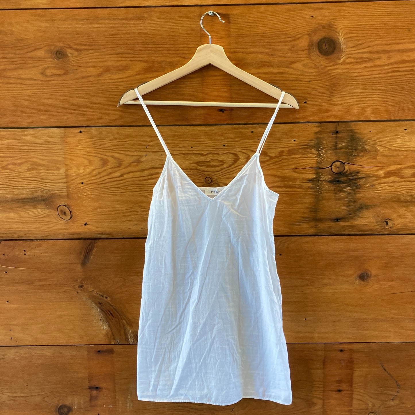 Frame White Linen Button Front Slip Lined Mini Dress - Size XXS - 0903BN