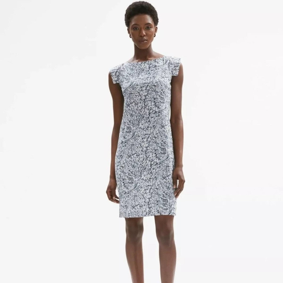 14 - M.M. Lafleur Indigo Marble Print NEW Sarah 7.0 Sleeveless Dress 0416JW