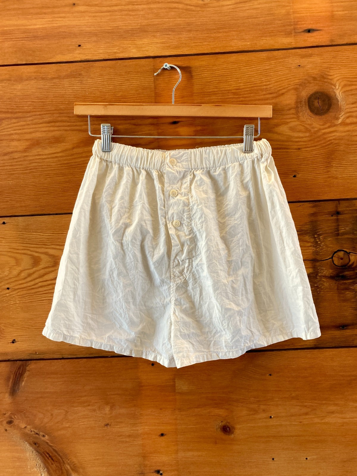 Rudy Jude White Windowpane Organic Cotton Lounge Shorts - Size XS - 0312IG