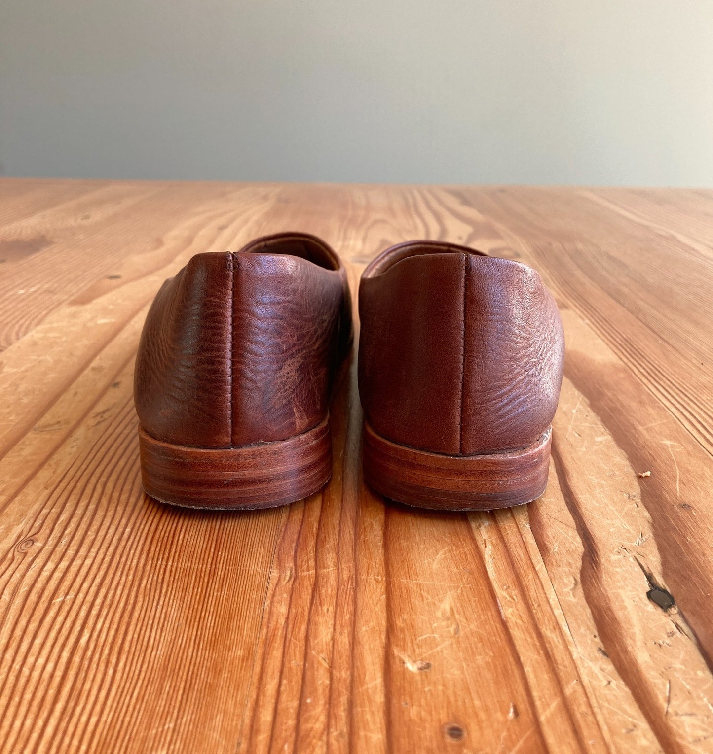 Osborn Studio Brown Leather Clarity Flats Slip On Shoes - Size 39 / 8.5 - 1013FB