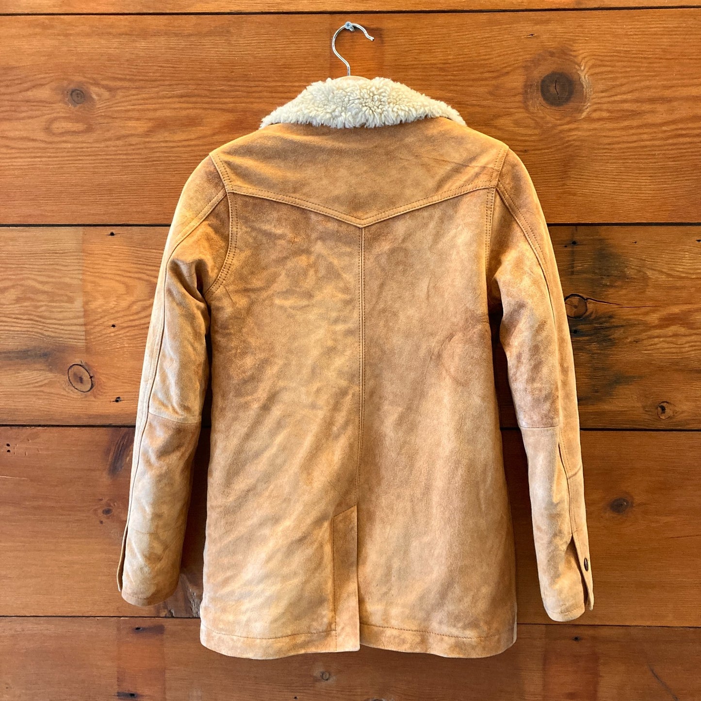 Earl Jean Tan Suede Sherpa Lined Vintage Jacket Coat - Size P / XS - 0312IG