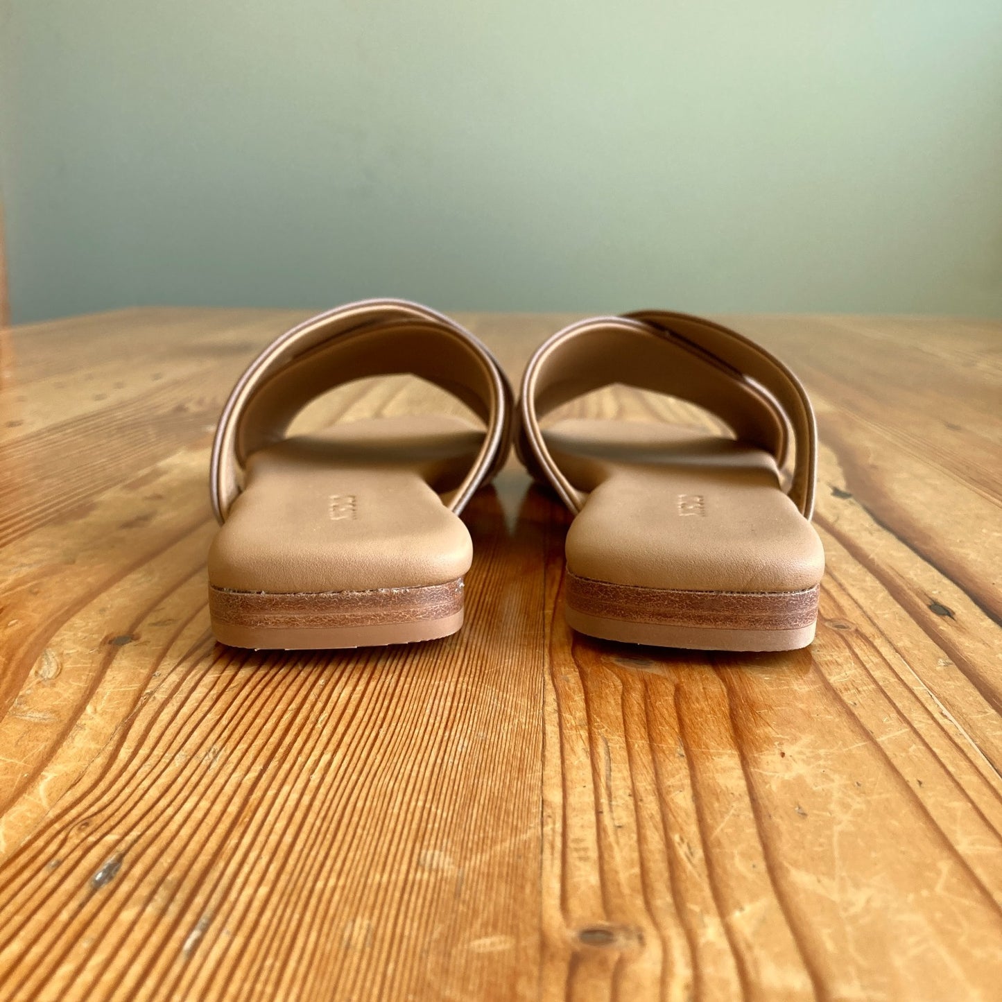 Nisolo Tan Leather Strappy Catalina Slide Sandals - Size 7.5 - NEW - 1125EA