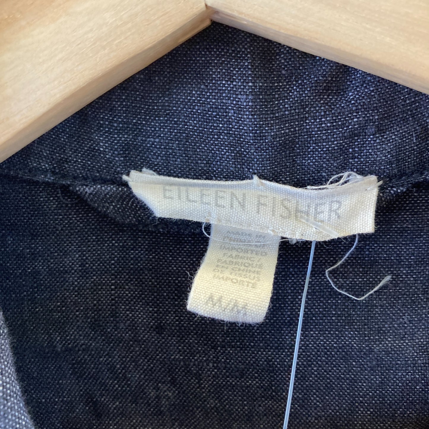Eileen Fisher Indigo 100% Linen Button Front Jacket - Size M - 0721DK