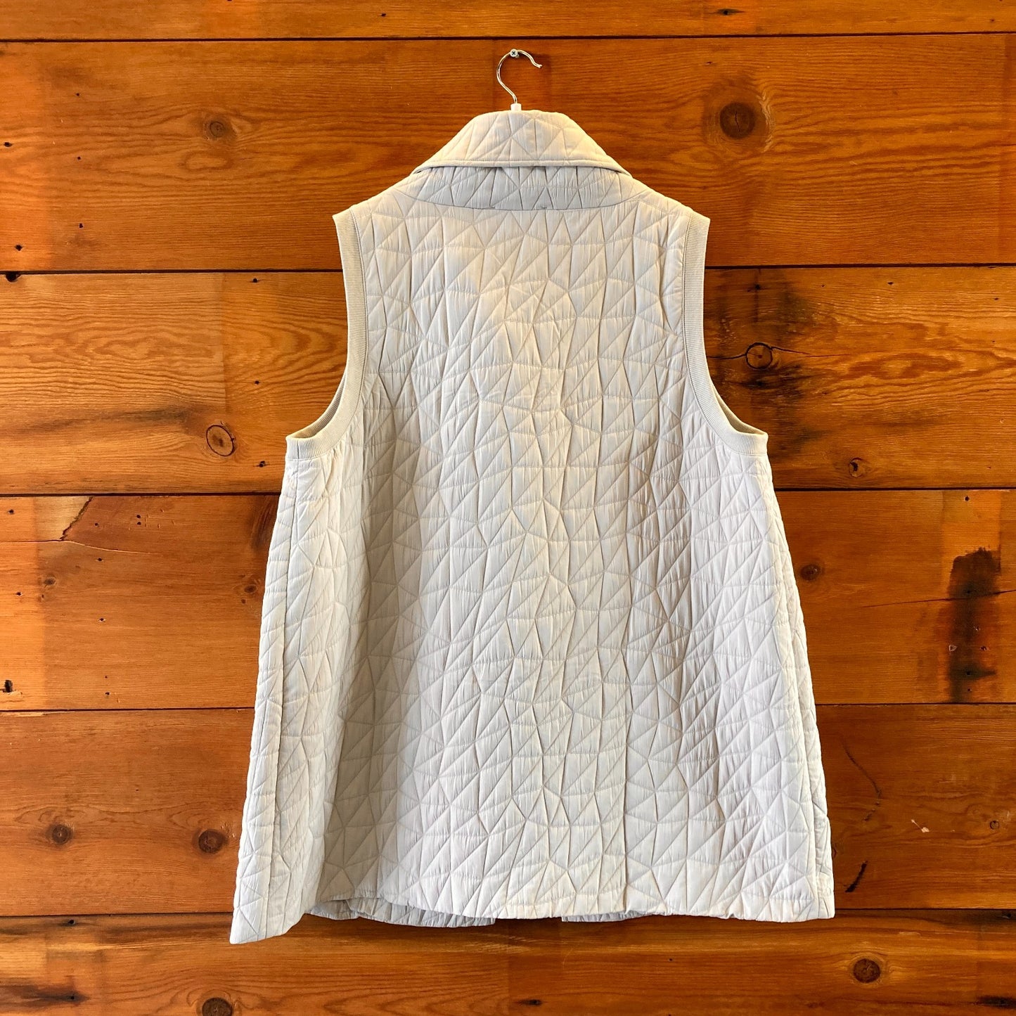 XXL - Liv by Habitat Light Gray Quilted Sleeveless Asymmetric Button Vest 0217RC