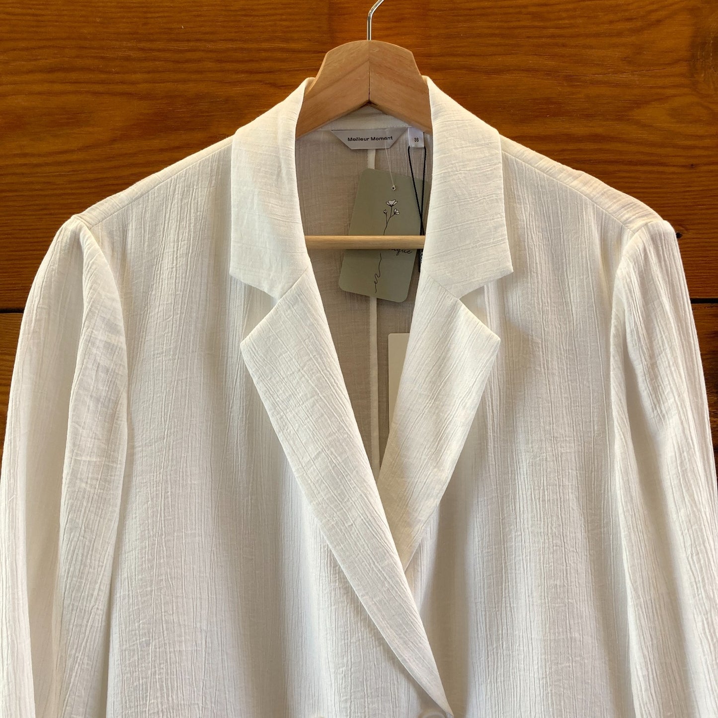 Meilleur Moment NEW White Textured Blazer Jacket - Size 36 / S - 0421SM