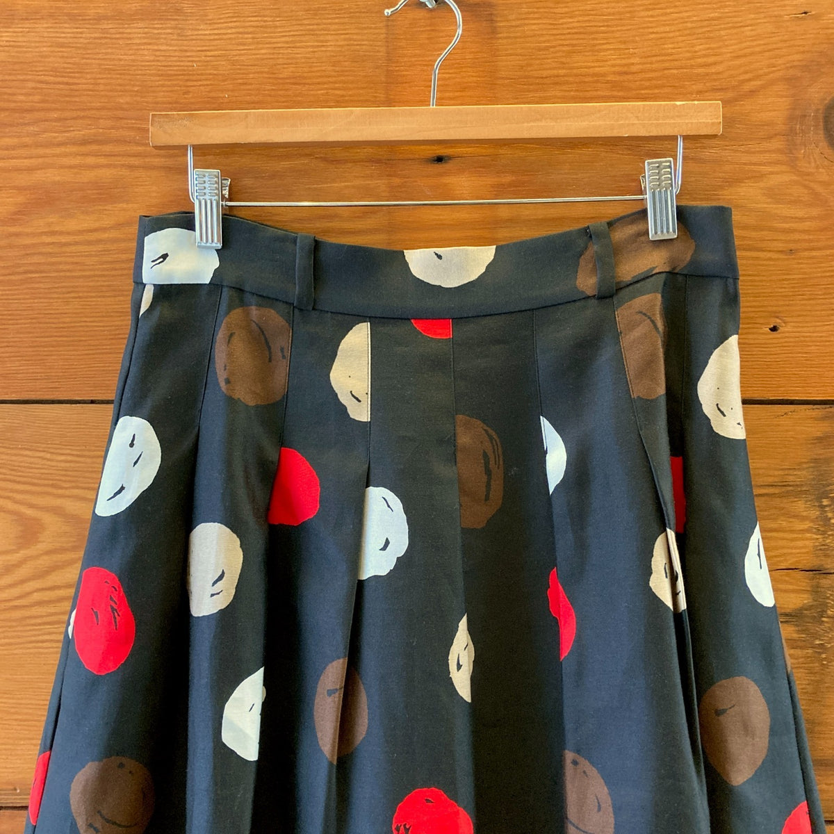 Kate Spade Black Polka Dot Pleated Esther Cotton Silk Skirt - Size 6 - 0320JS