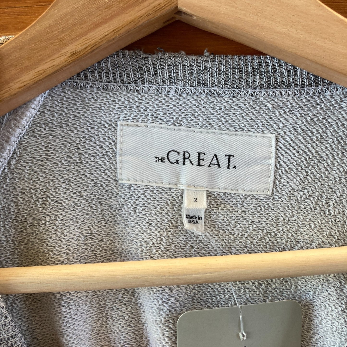 The Great. Gray Distressed Edges Pullover Cotton Sweatshirt- Size 2 / M - 4427SC
