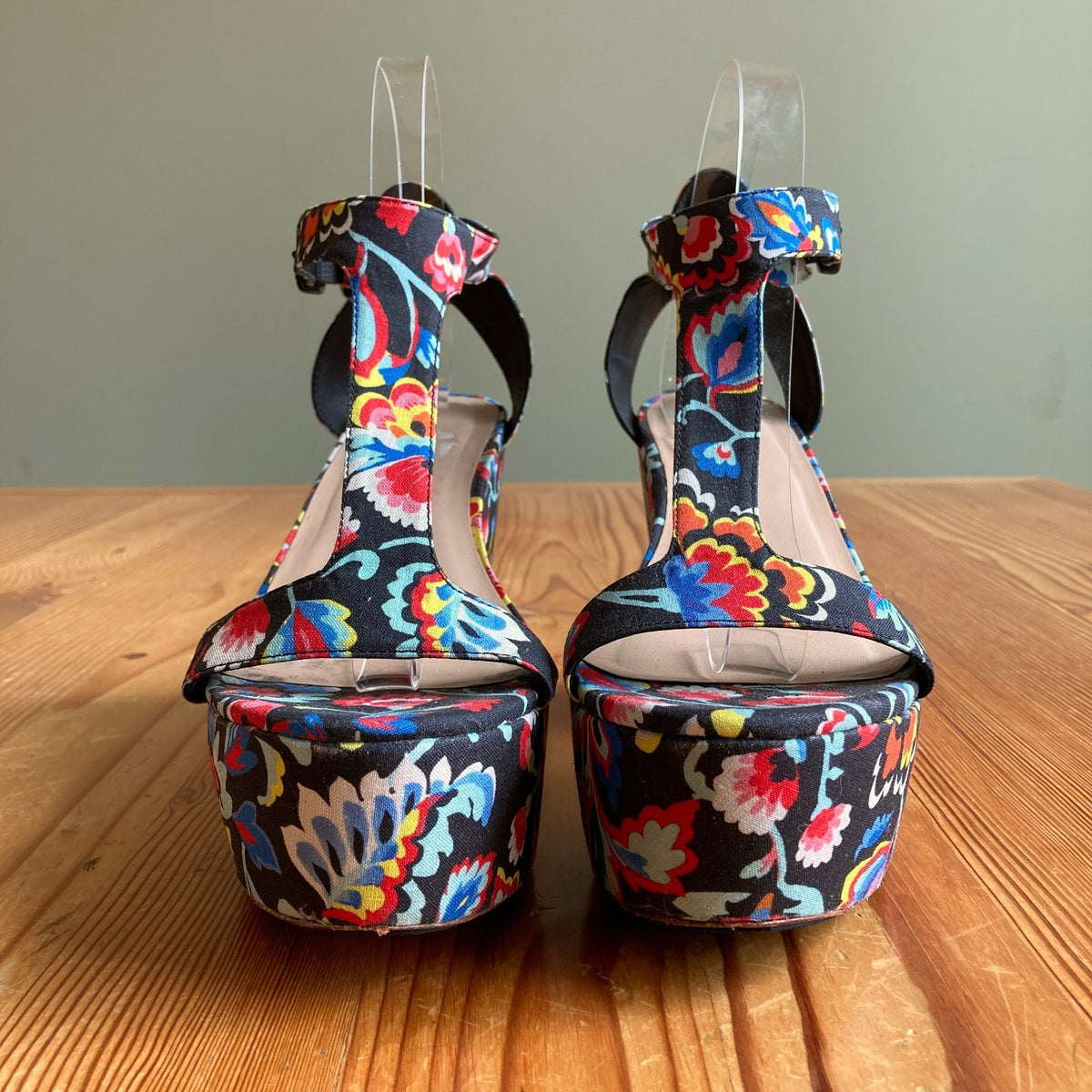 Loeffler Randall Floral Chunky Minette Platforms Heels - Size 8.5 - 0121CE