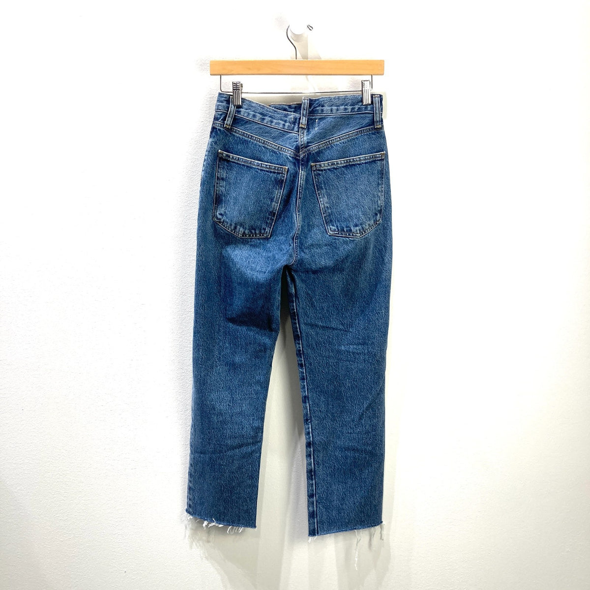 AGOLDE Dark Wash Criss Cross Straight Leg Button Fly Jeans - Size 25 - 0320HJ