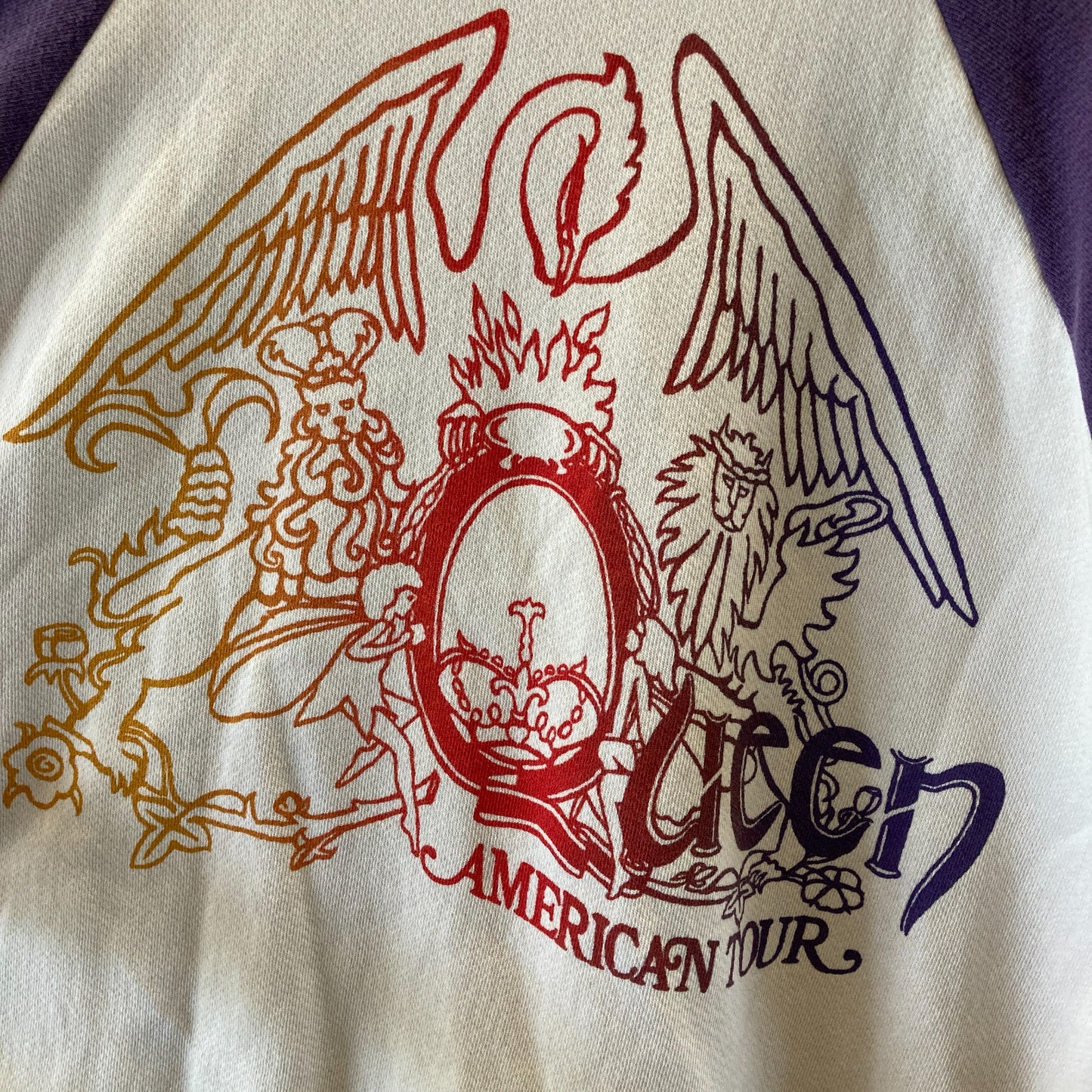Madeworn White Purple Two-Tone Handcrafted Queen Sweatshirt - Size M - 0204MP