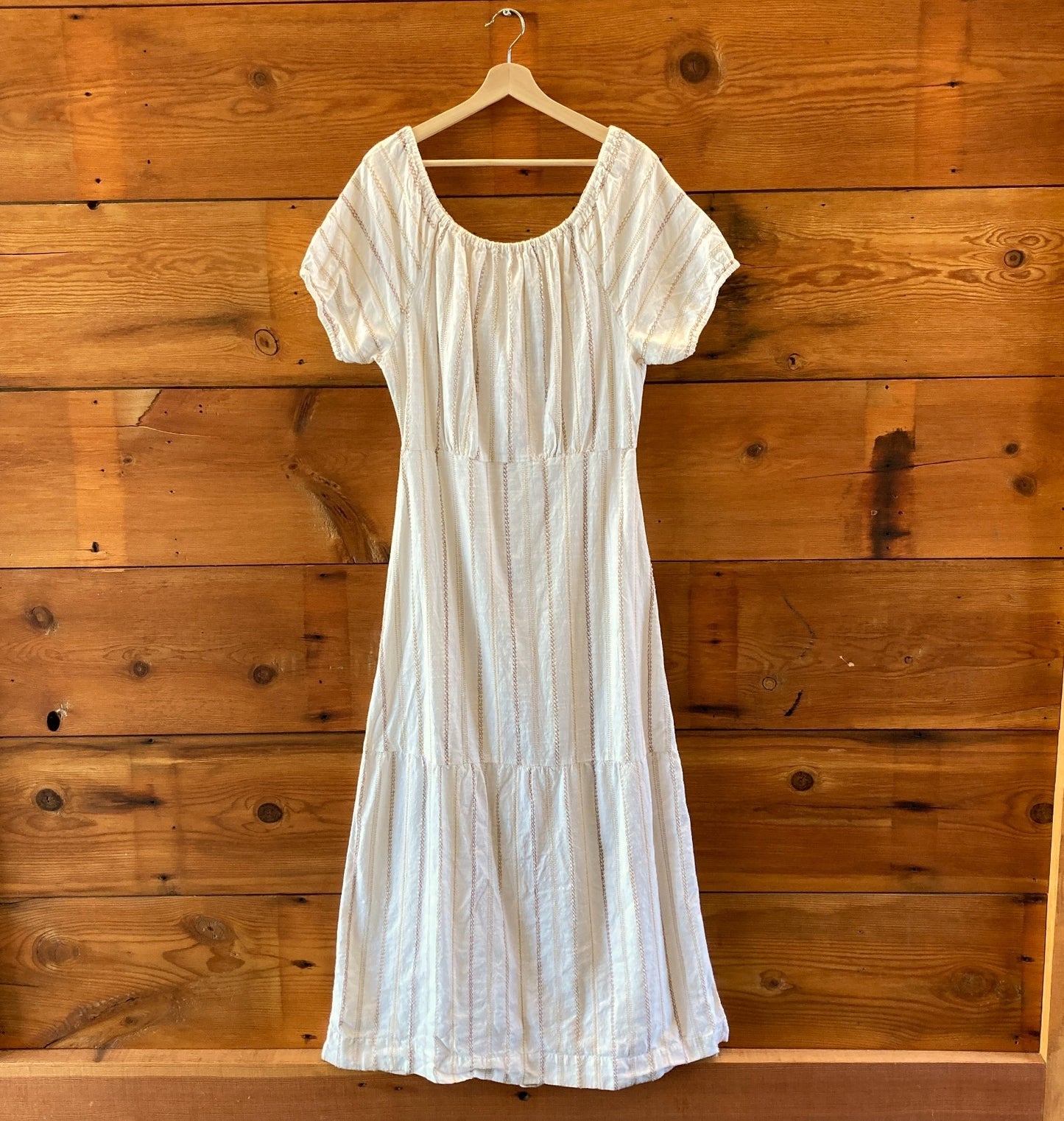 Ace & Jig Ivory Embroidered Cinched Waist Quince Maxi Dress - Size M - 0806JH